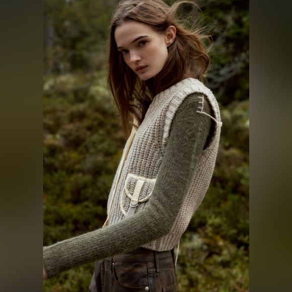 Zara Taupe Knit Sweater Vest - Picture 3 of 9